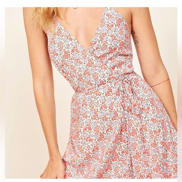 Reformation Thora Mini Wrap Dress in Shelby Floral S - Picture 2 of 9